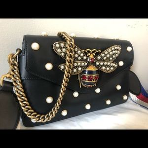 Gucci Broadway Pearly Bee Shoulder Bag